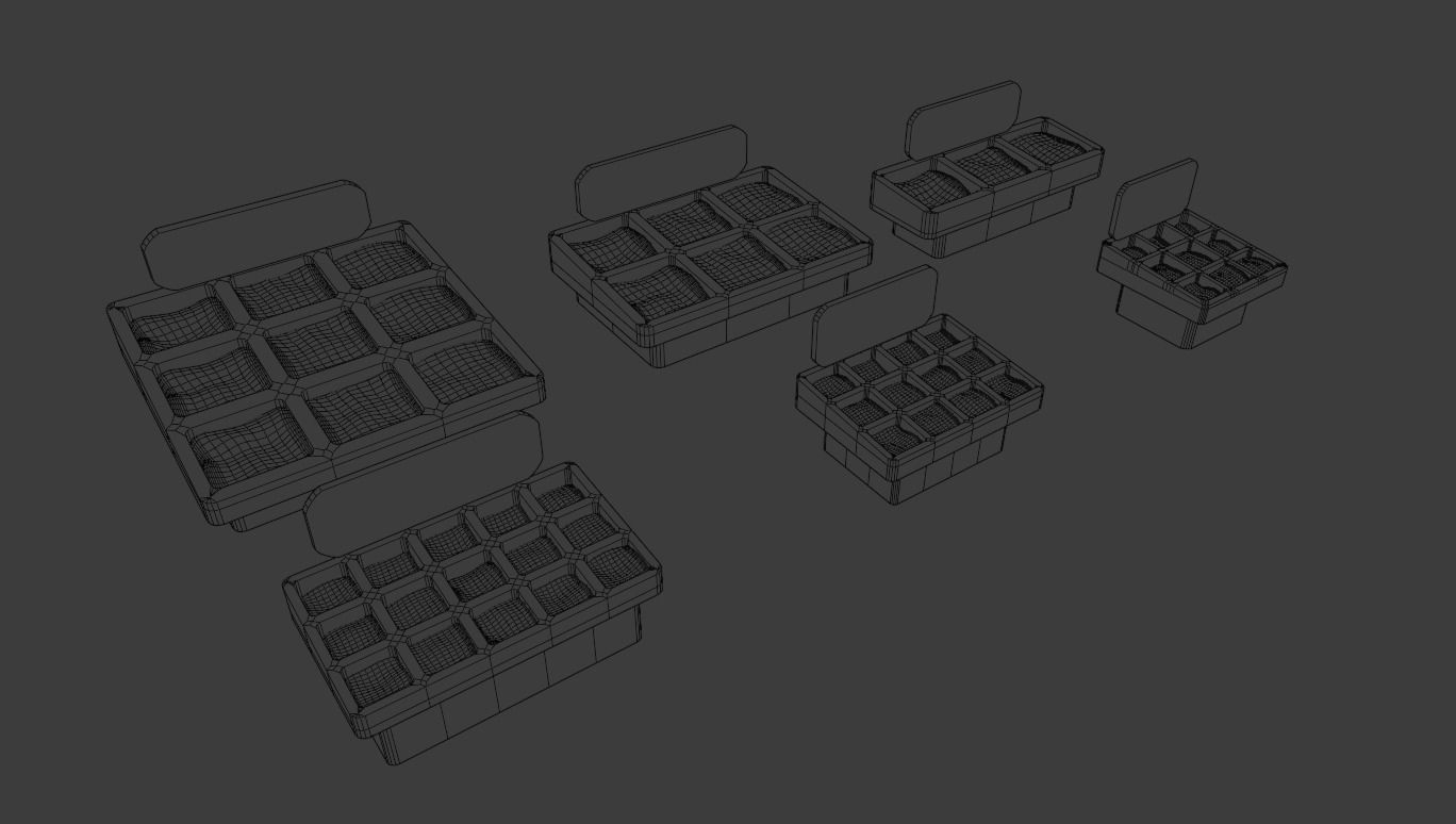 Lowpoly Six Different Market Stand Models Low-poly 3D model_8
