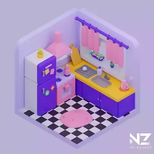Stylized Kitchen 3D