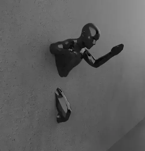 Lifesize Running man out of the Wall Sculpture 3D print model