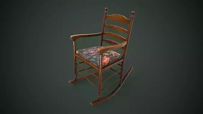 Vintage Rocking chair Low-poly 3D model