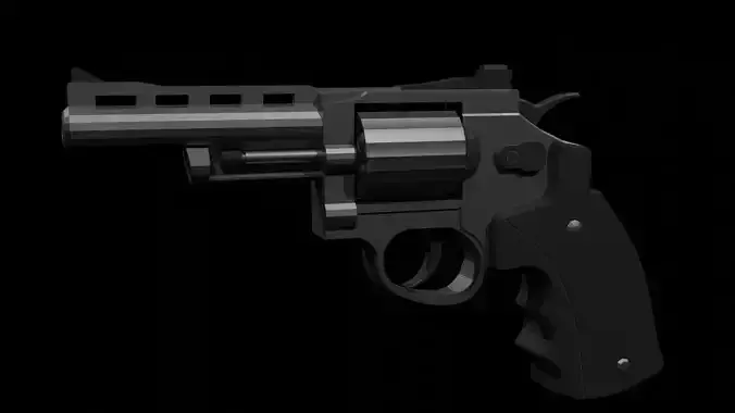 Simple Revolver Caliber 38 Free low-poly 3D model