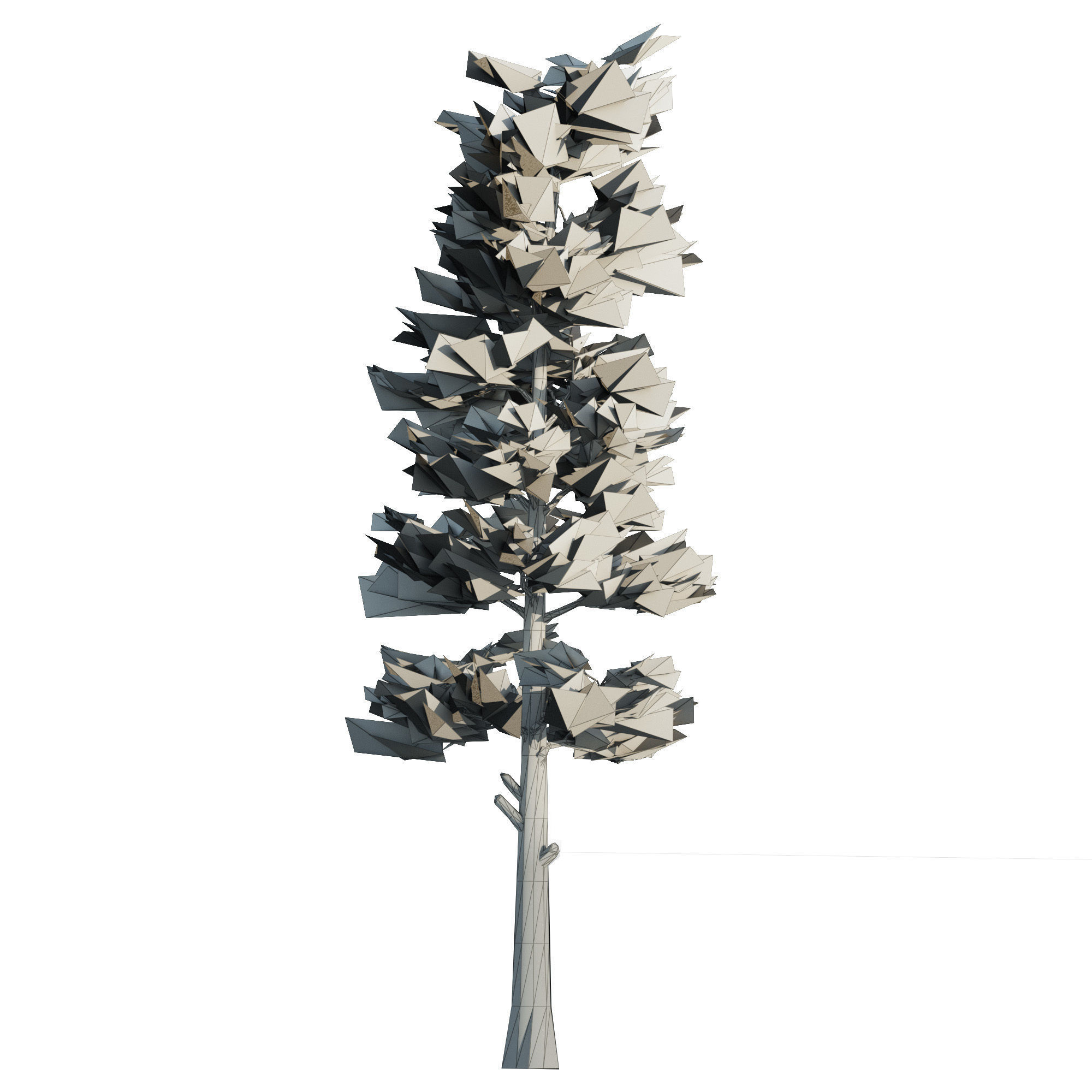 Pine forest trees Low-poly 3D model_5