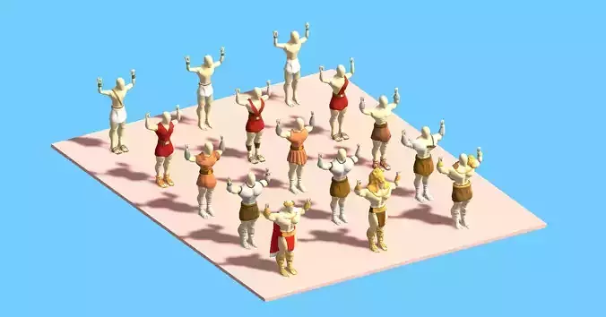 15 Fifteen different level Greek-Roman Male Hercules Character