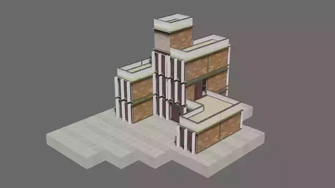 Modular building 3D model