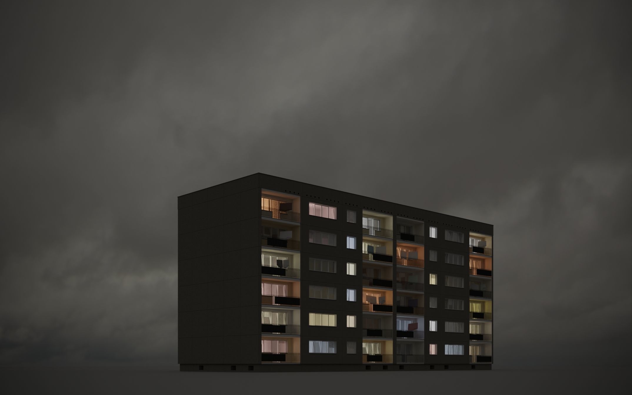 PRE-FABRICATED CONCRETE PANEL RESIDENTIAL BUILDINGS ASSET 3D model_8