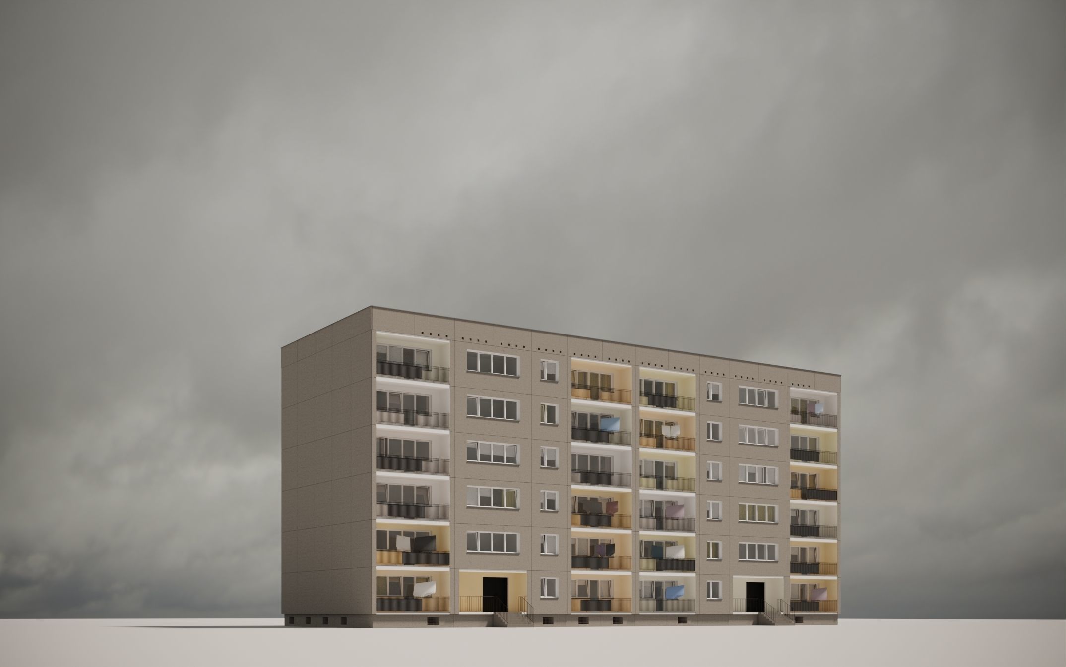 PRE-FABRICATED CONCRETE PANEL RESIDENTIAL BUILDINGS ASSET 3D model_3