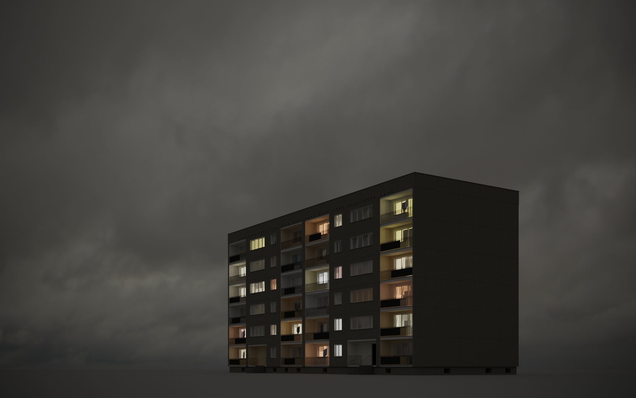 PRE-FABRICATED CONCRETE PANEL RESIDENTIAL BUILDINGS ASSET 3D model_9