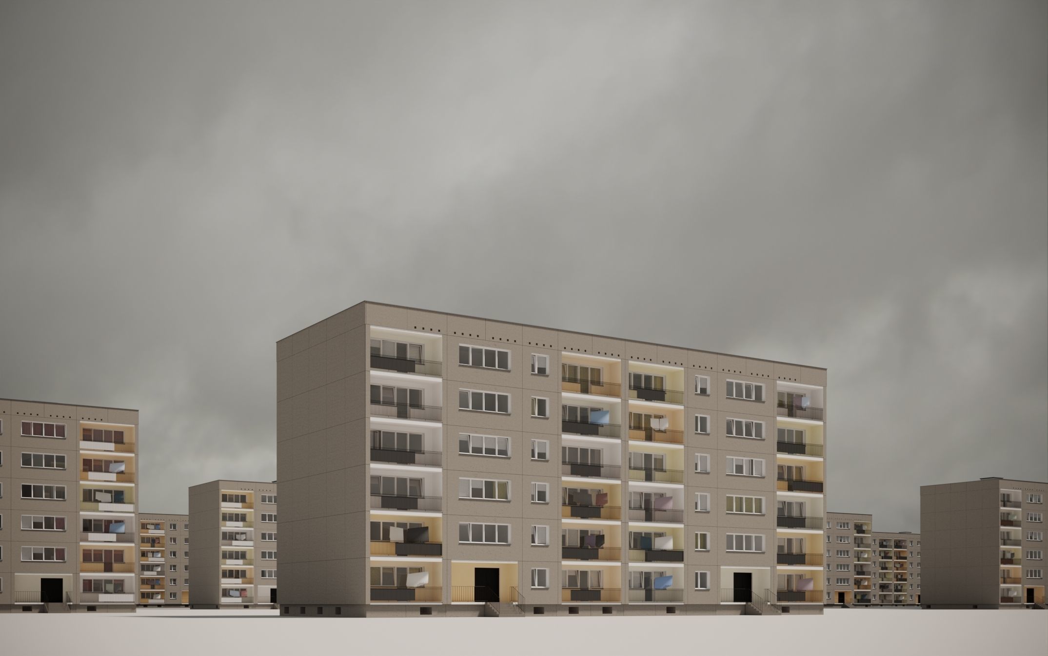 PRE-FABRICATED CONCRETE PANEL RESIDENTIAL BUILDINGS ASSET 3D model_1