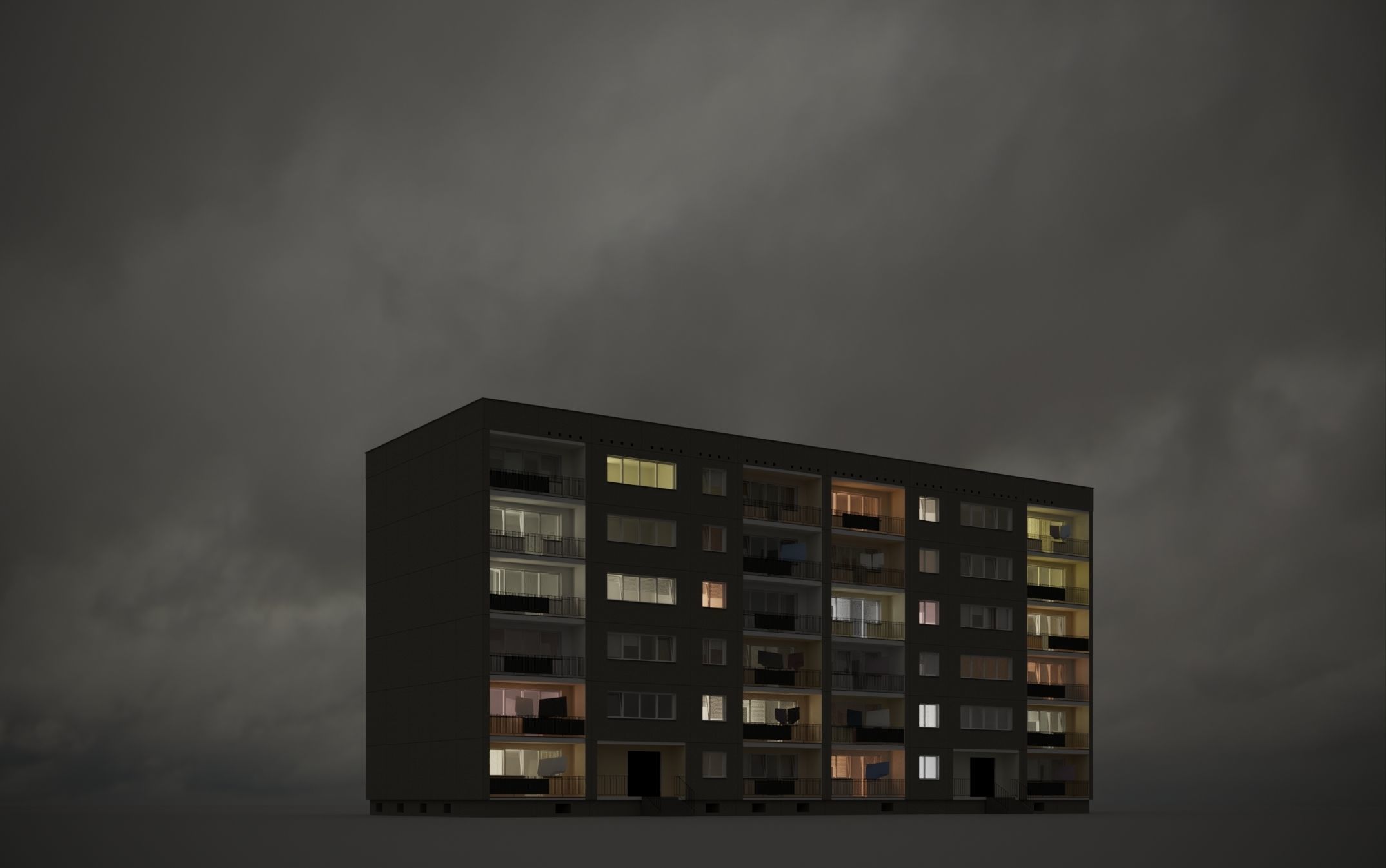 PRE-FABRICATED CONCRETE PANEL RESIDENTIAL BUILDINGS ASSET 3D model_4