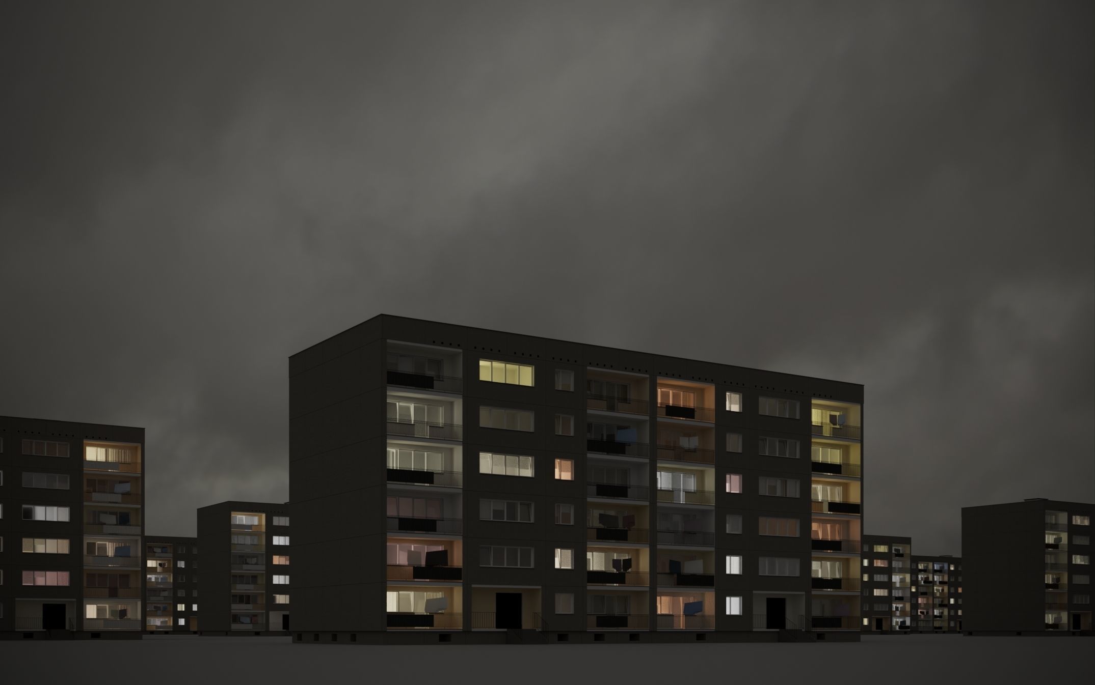PRE-FABRICATED CONCRETE PANEL RESIDENTIAL BUILDINGS ASSET 3D model_2