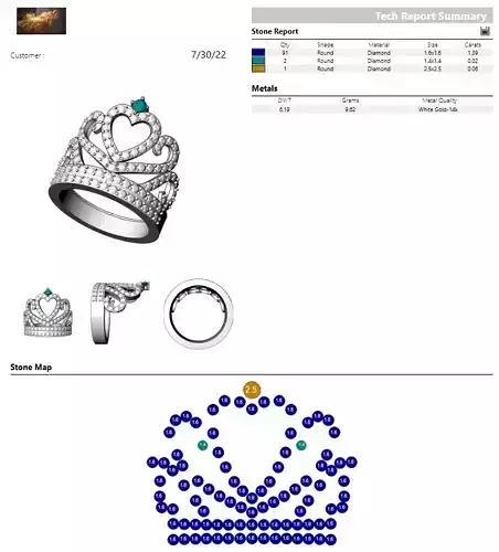 Crown Ring 3D print model