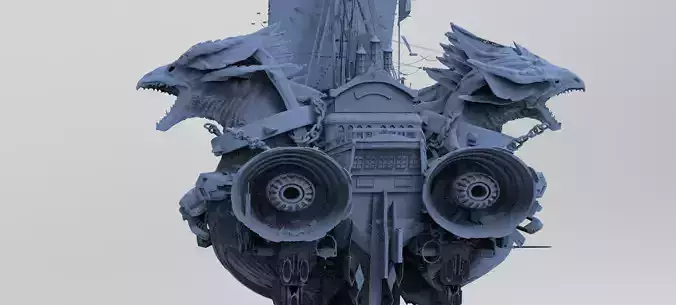 Viking Airship Duel Dragons Sci-Fi