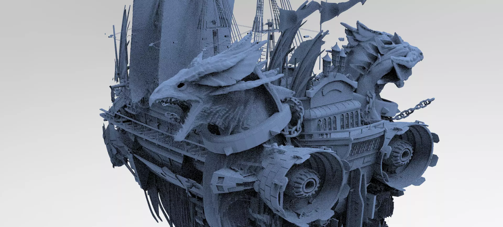 Viking Airship Duel Dragons 2 3D model_0