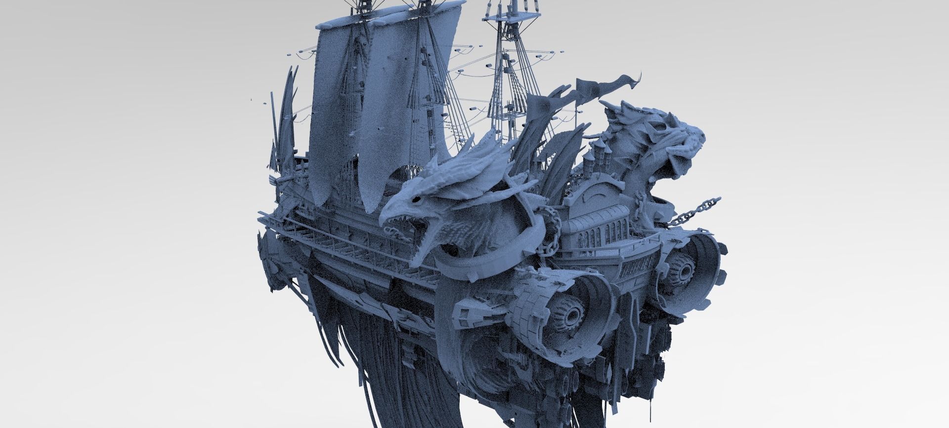 Viking Airship Duel Dragons 2 3D model_1