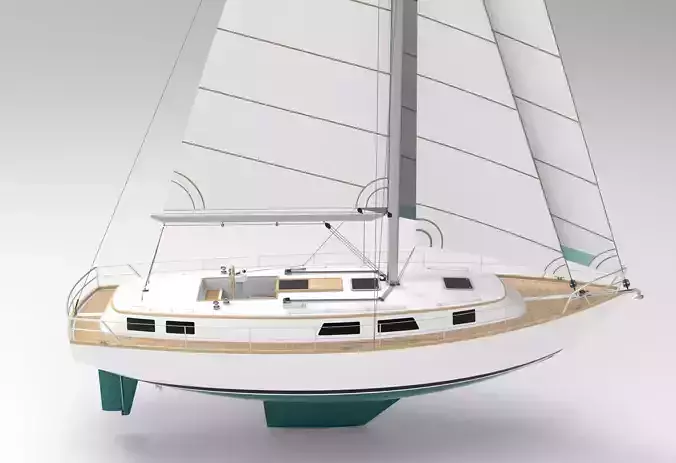 12m Cutter Sailboat 3D model