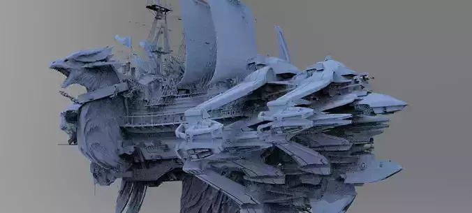 Dark Dreadnaught airship 