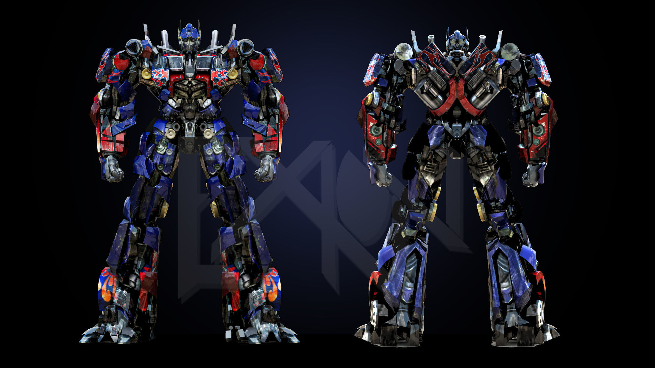 Transformers Optimus Prime DLX DOTM Low-poly 3D model_3