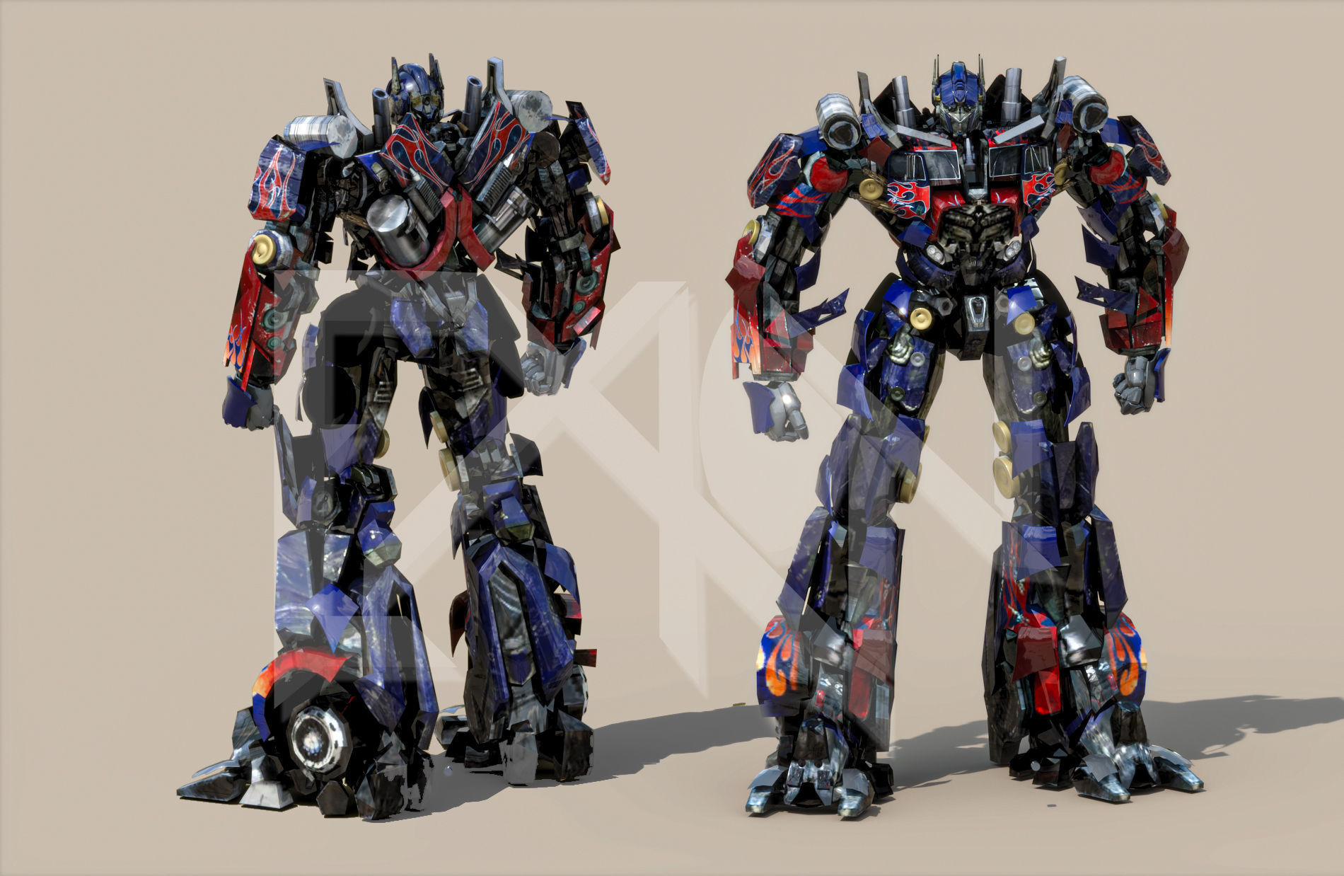 Transformers Optimus Prime DLX DOTM Low-poly 3D model_7
