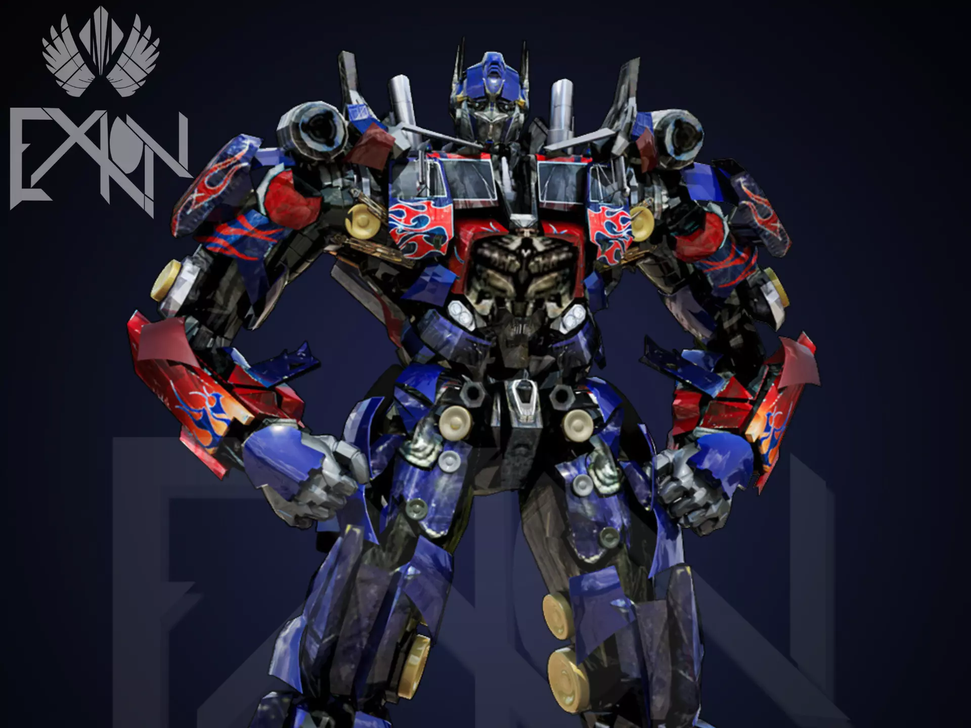 Transformers Optimus Prime DLX DOTM Low-poly 3D model_0