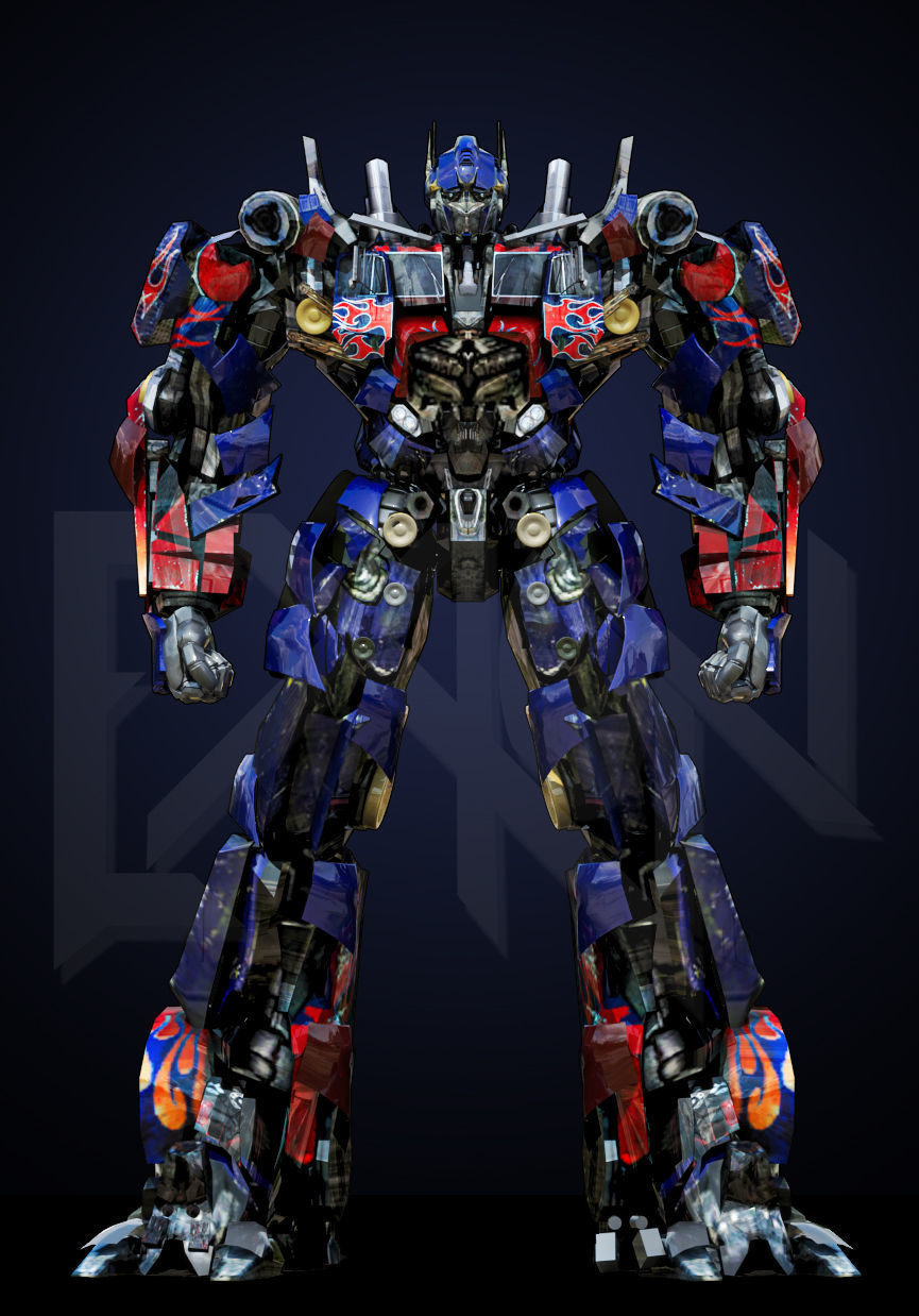 Transformers Optimus Prime DLX DOTM Low-poly 3D model_1