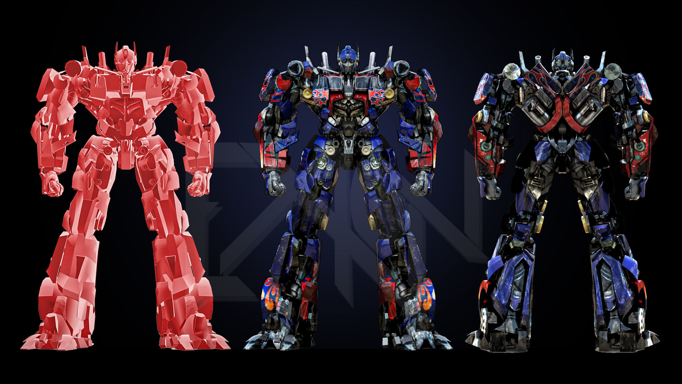 Transformers Optimus Prime DLX DOTM Low-poly 3D model_6
