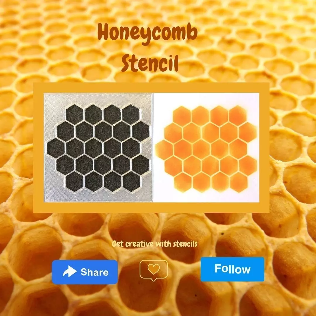 Honeycomb  Stencil 3D print model_0