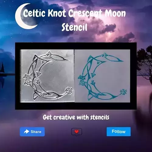 Celtic Knot Moon Stencil 3D print model