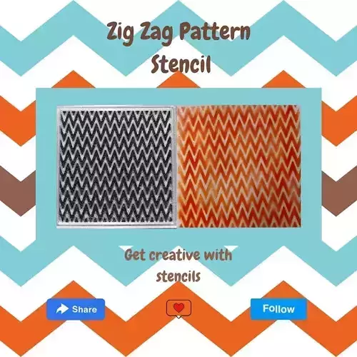 Zig Zag Pattern Stencil 3D print model Zig Zag Pattern Stencil 3D print model