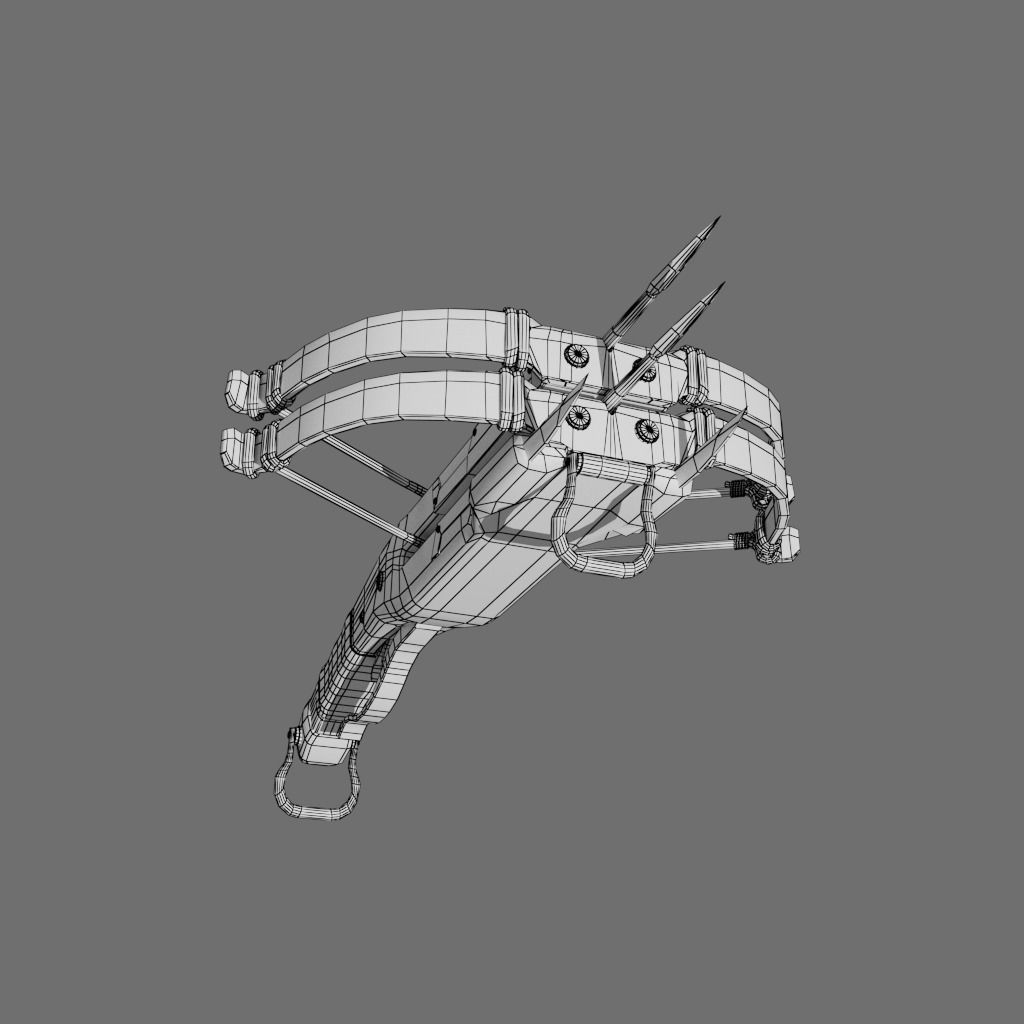 Medieval Fantasy Crossbow LowPoly Low-poly 3D model_5
