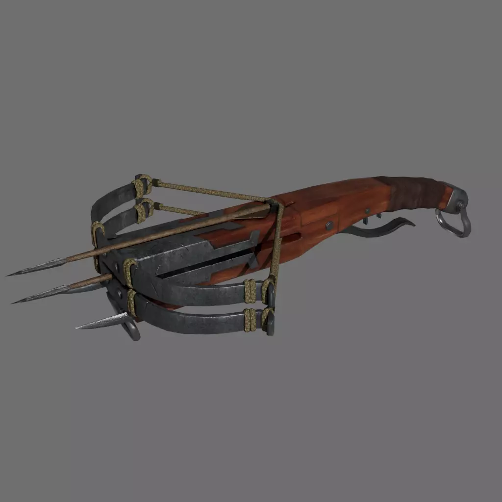 Medieval Fantasy Crossbow LowPoly Low-poly 3D model_0