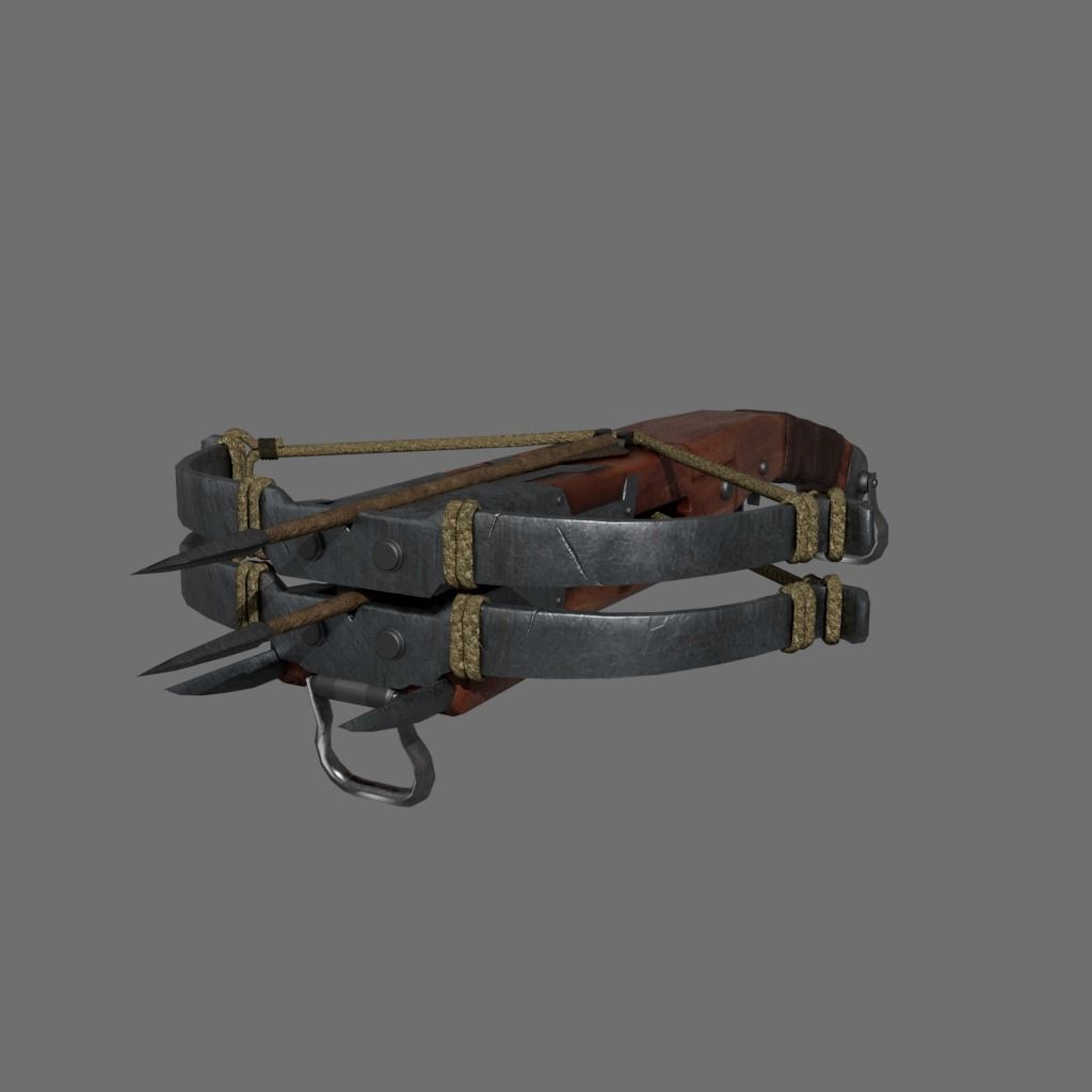 Medieval Fantasy Crossbow LowPoly Low-poly 3D model_3