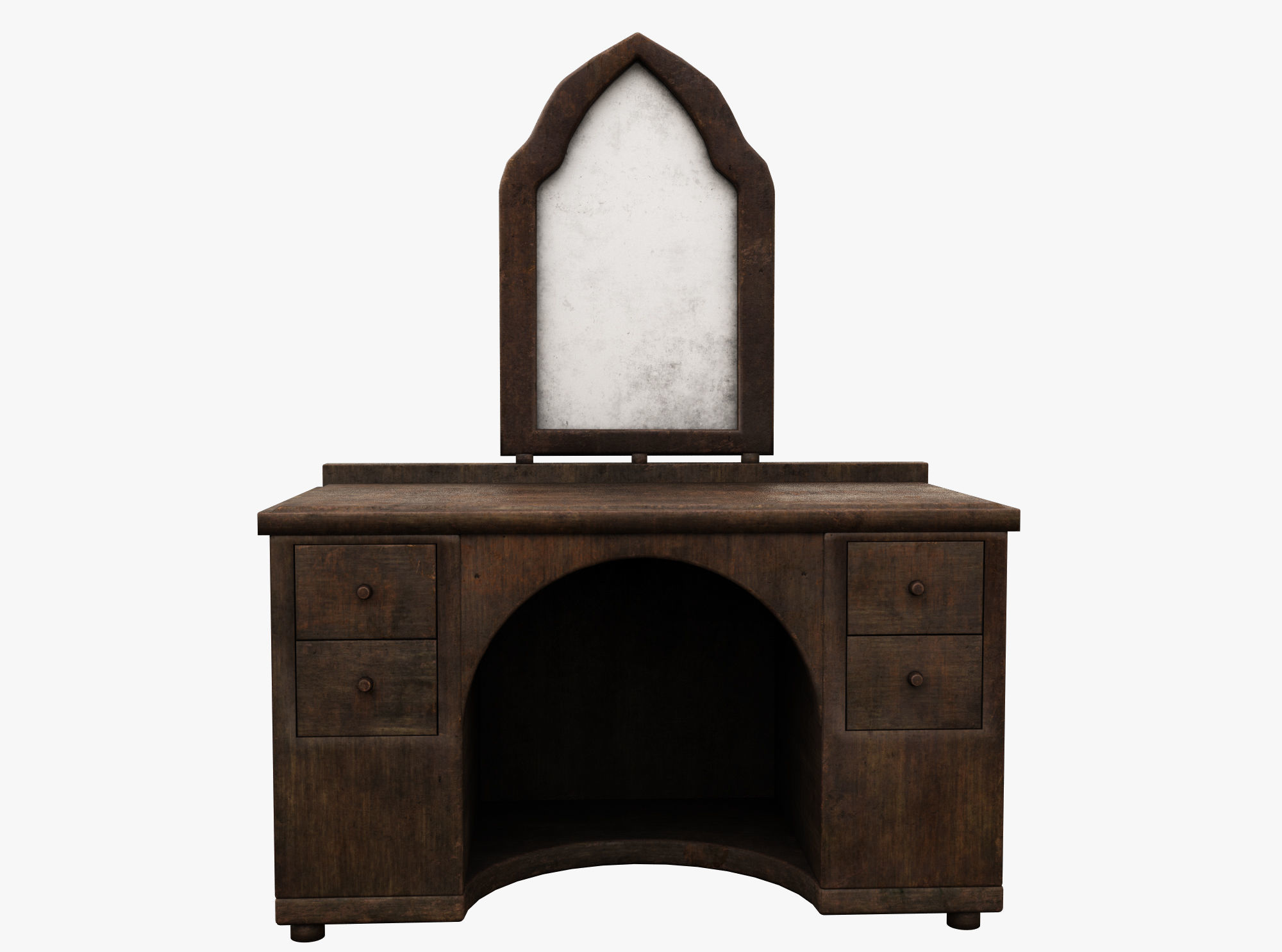 Medieval Table Low-poly 3D model_1