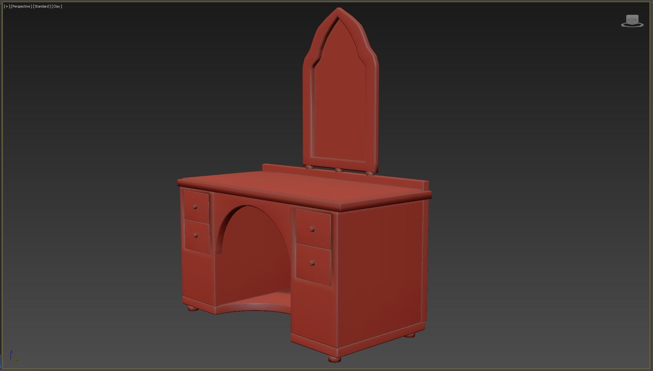 Medieval Table Low-poly 3D model_6