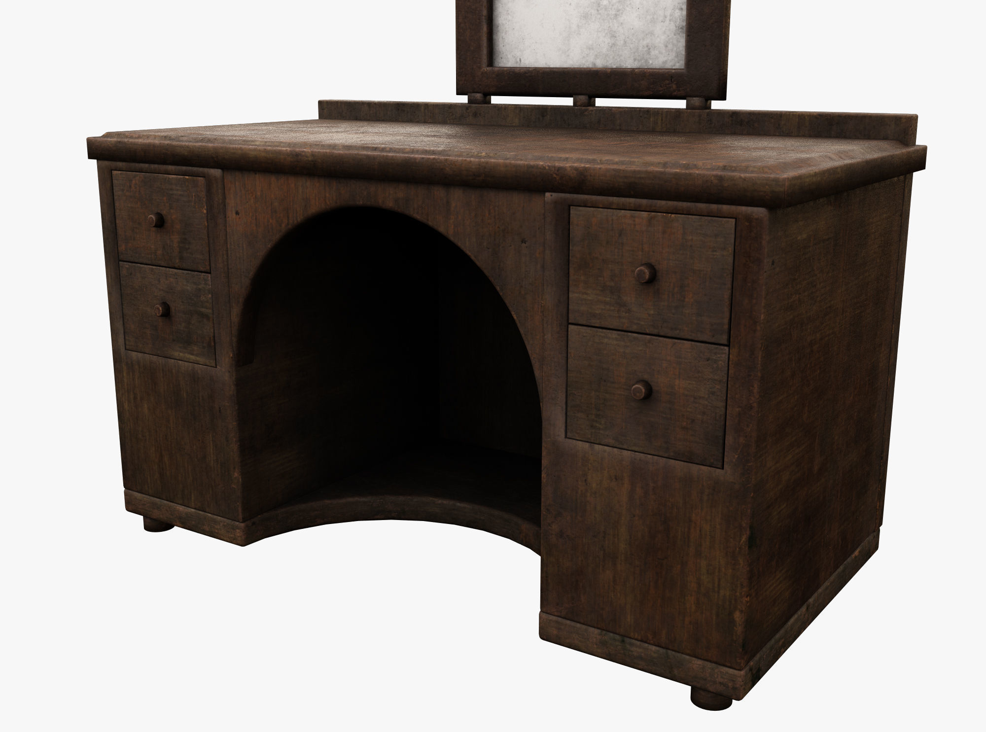 Medieval Table Low-poly 3D model_2