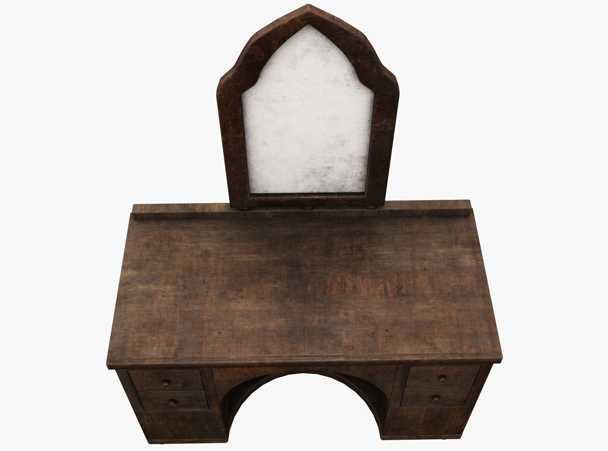 Medieval Table Low-poly 3D model_3