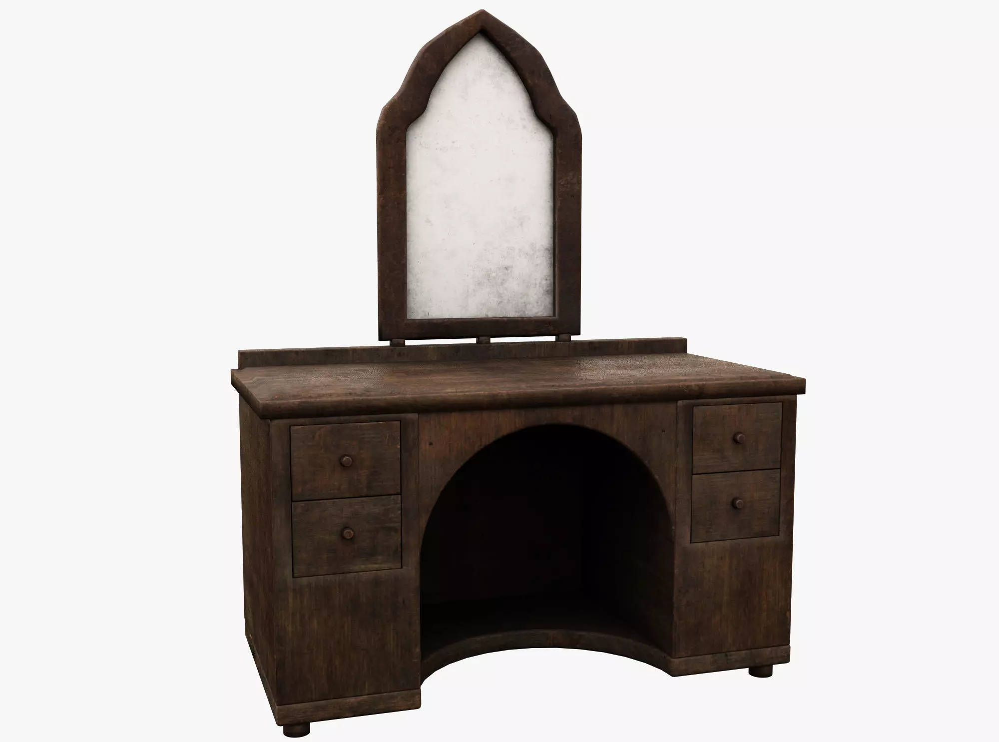 Medieval Table Low-poly 3D model_0