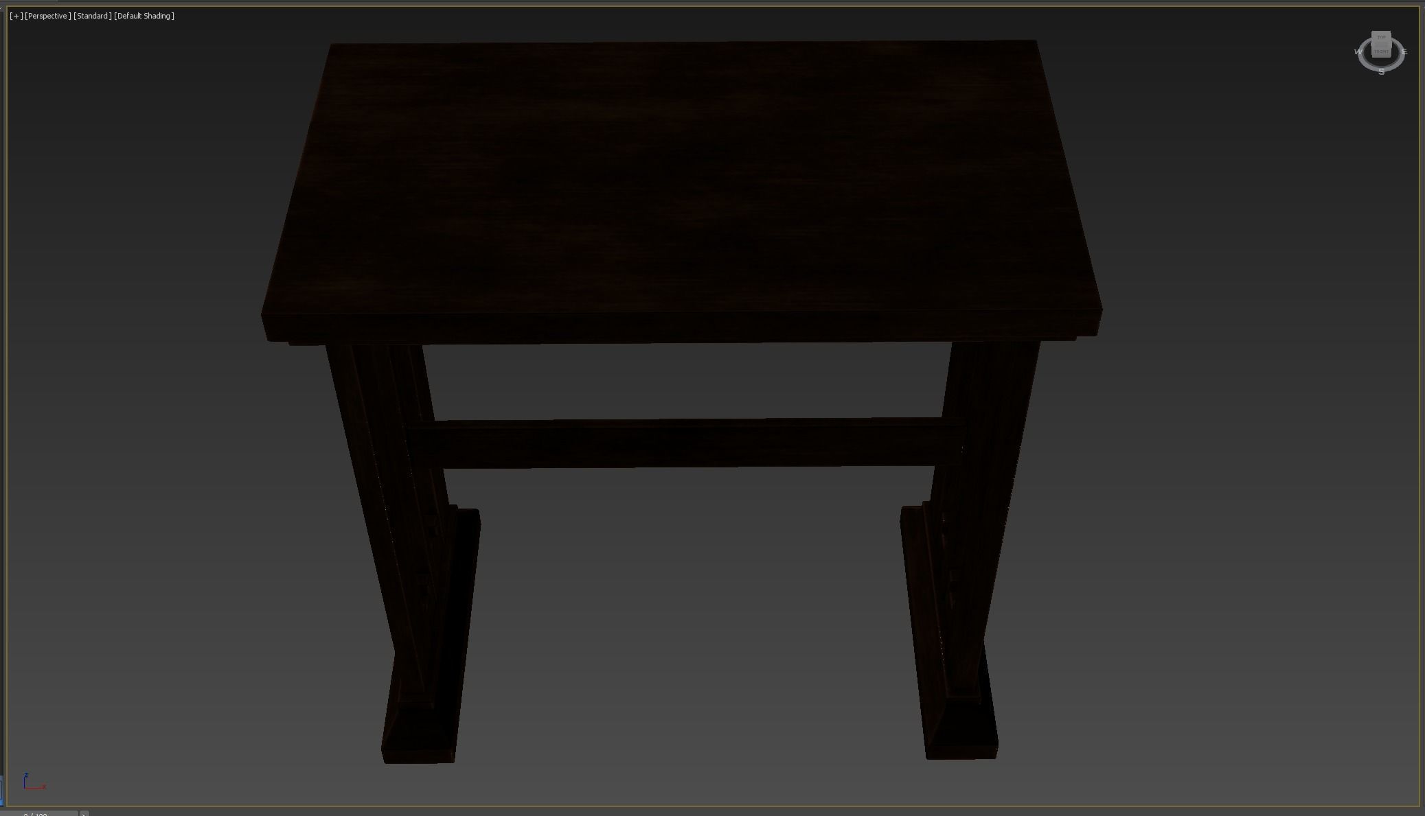 Medieval Table Low-poly 3D model_7