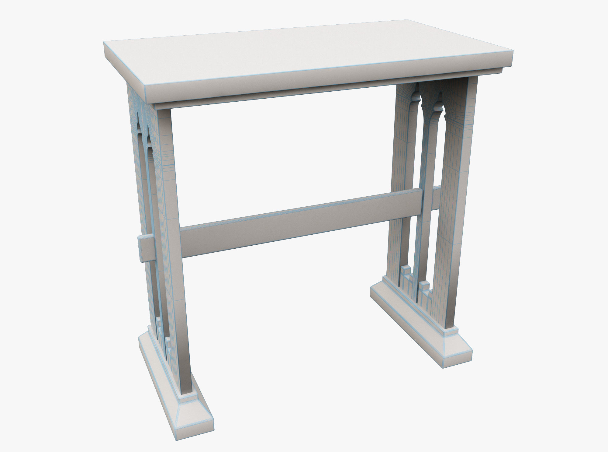 Medieval Table Low-poly 3D model_3