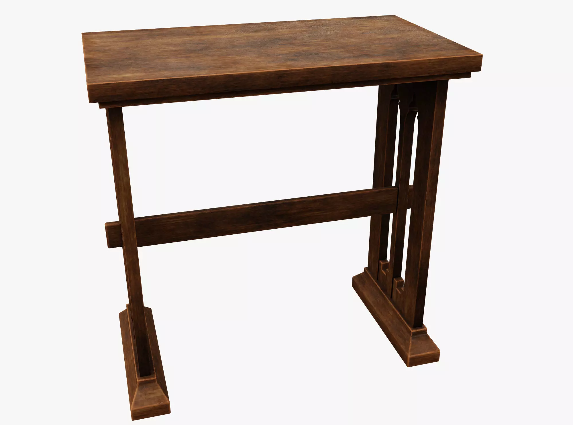 Medieval Table Low-poly 3D model_0