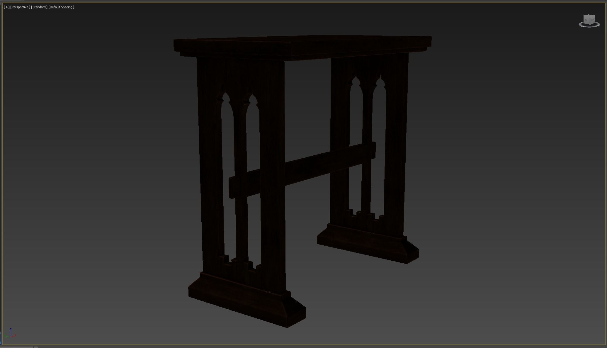Medieval Table Low-poly 3D model_6