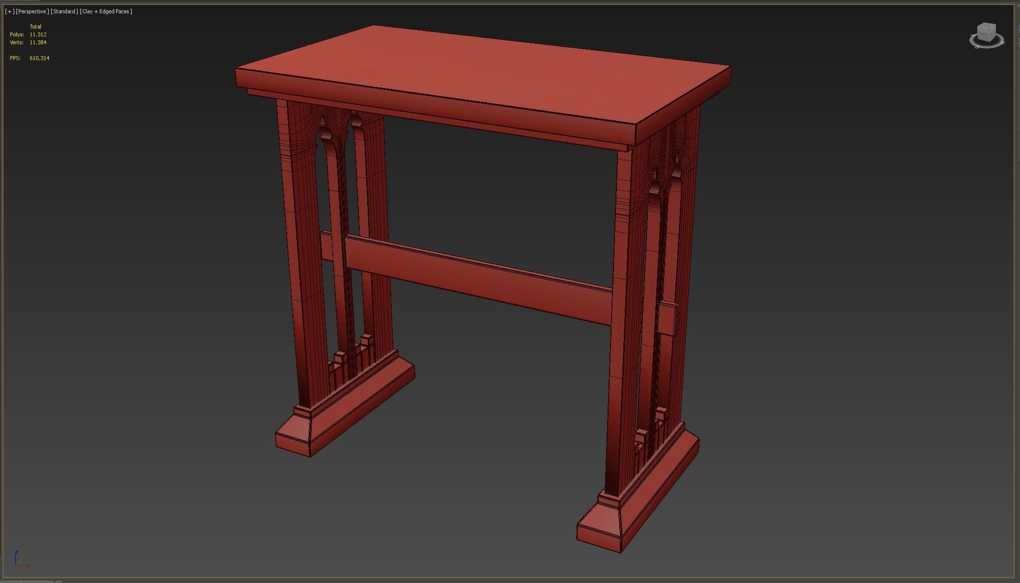 Medieval Table Low-poly 3D model_4