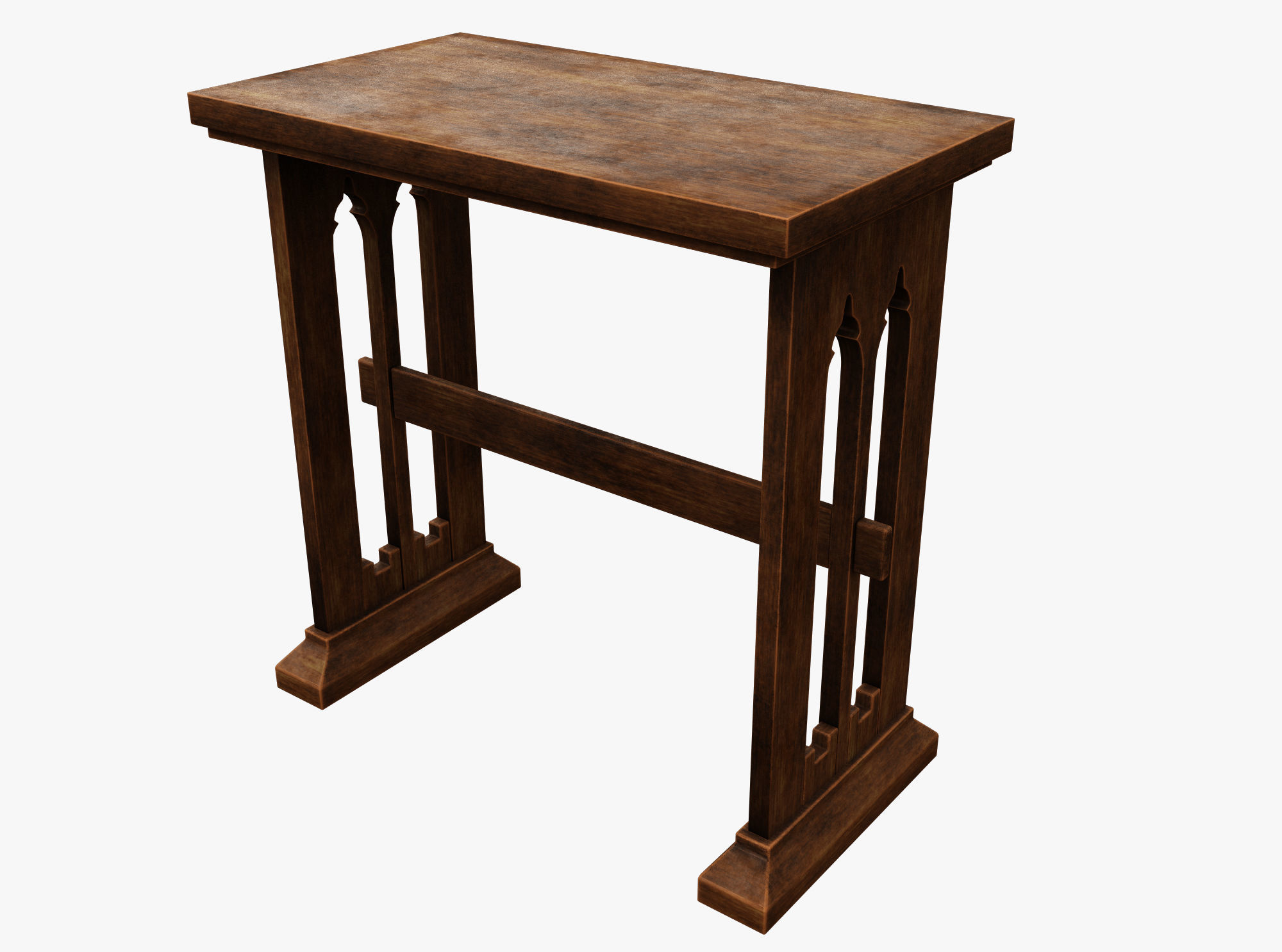 Medieval Table Low-poly 3D model_2