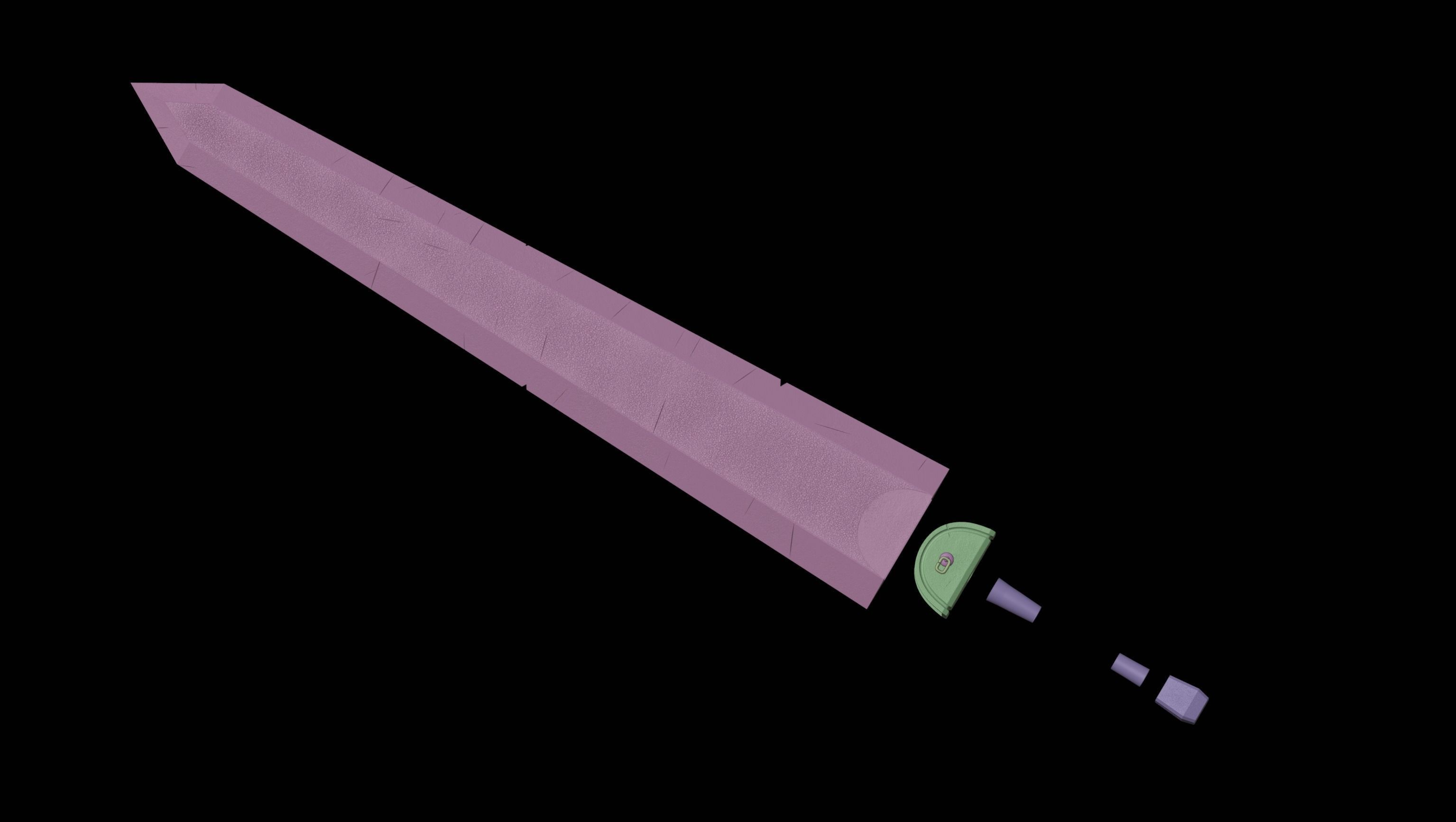 Manga Accurate Dragon Slayer inspired Sword 3D Model 3D print model_5