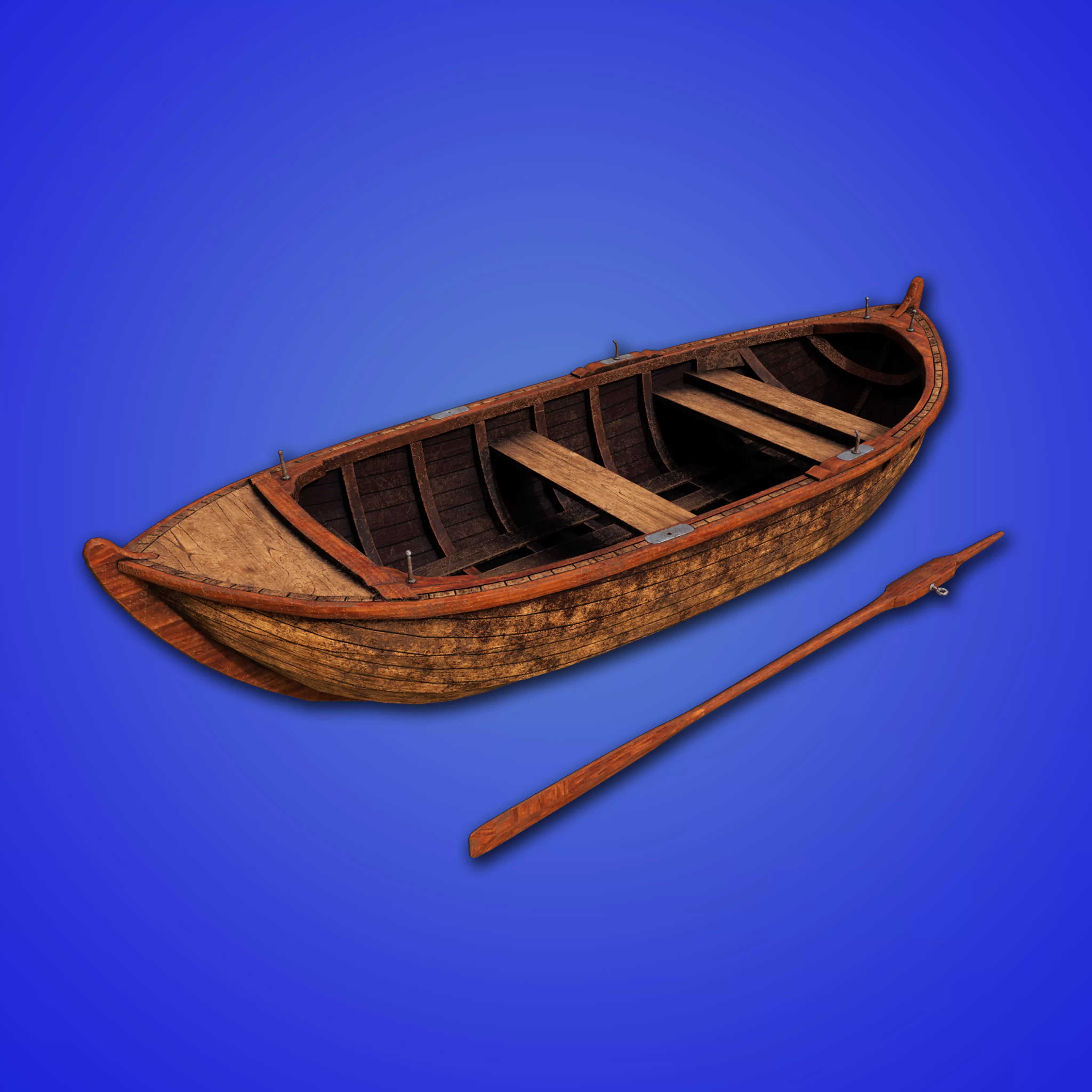 Old Boat - PBR GameReady Low-poly 3D model_0