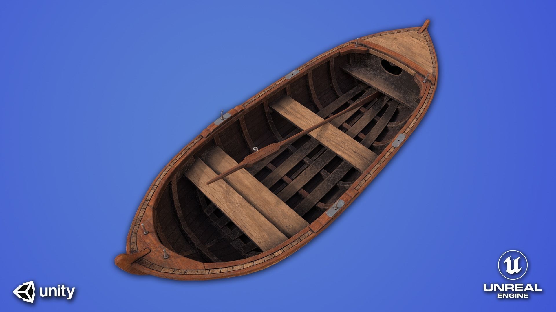 Old Boat - PBR GameReady Low-poly 3D model_3
