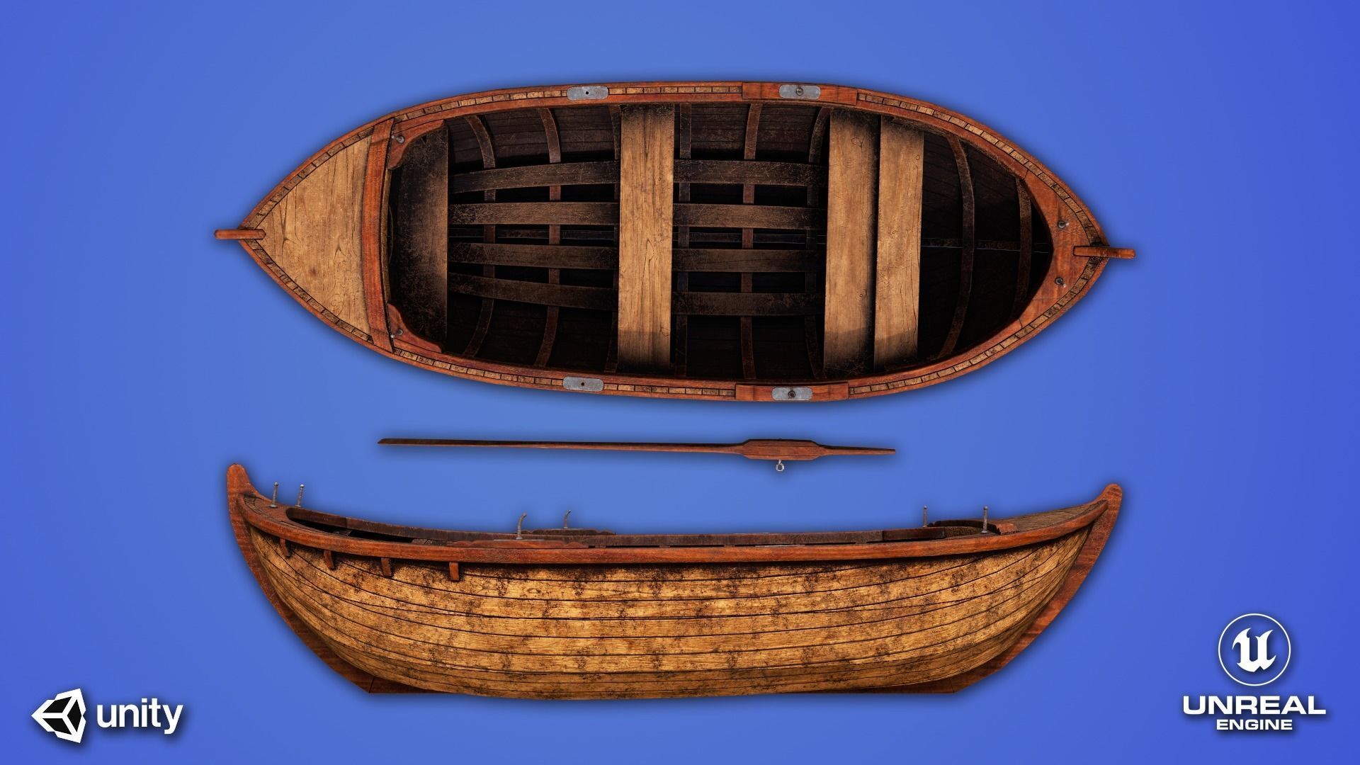 Old Boat - PBR GameReady Low-poly 3D model_1