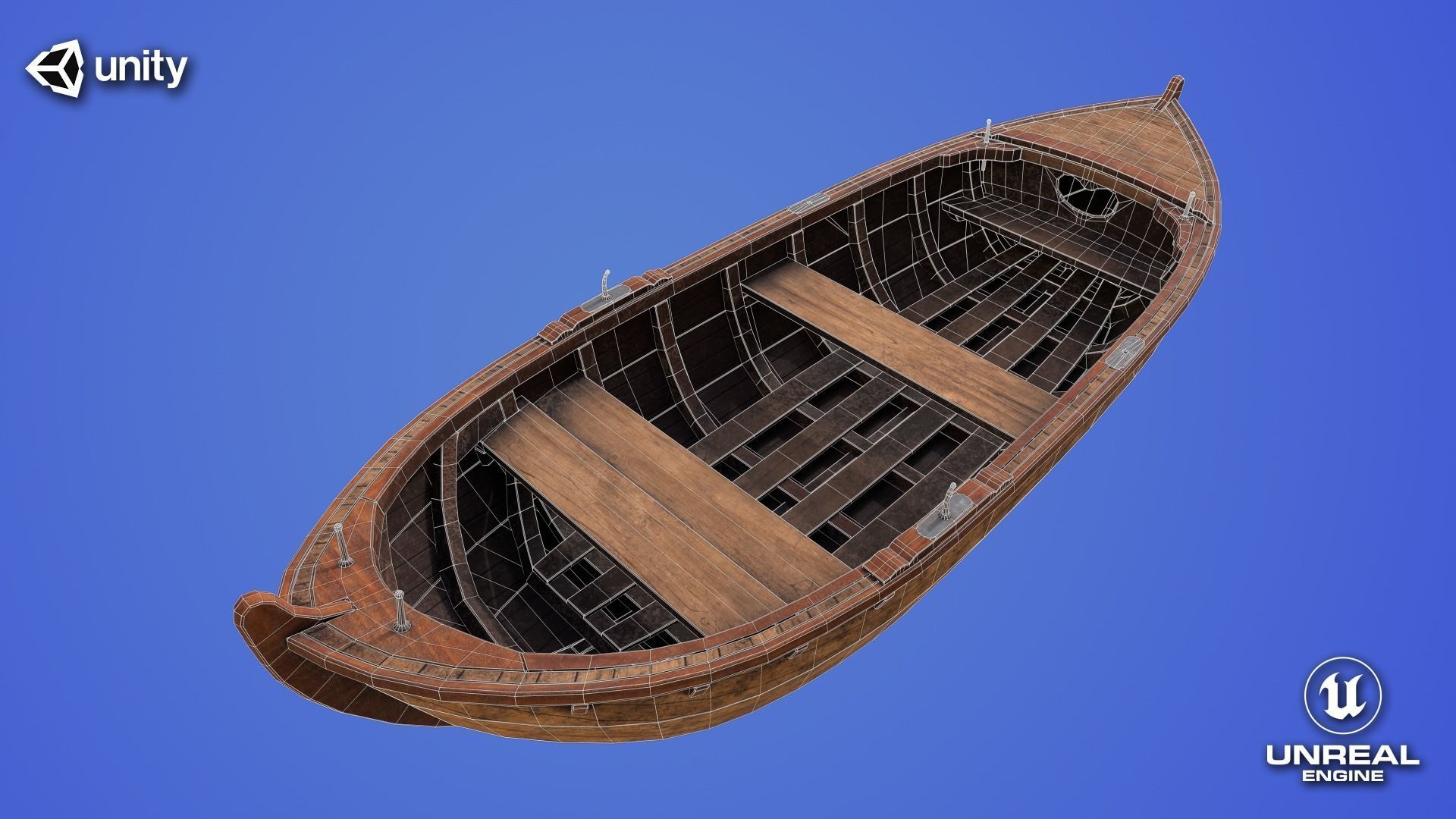 Old Boat - PBR GameReady Low-poly 3D model_5
