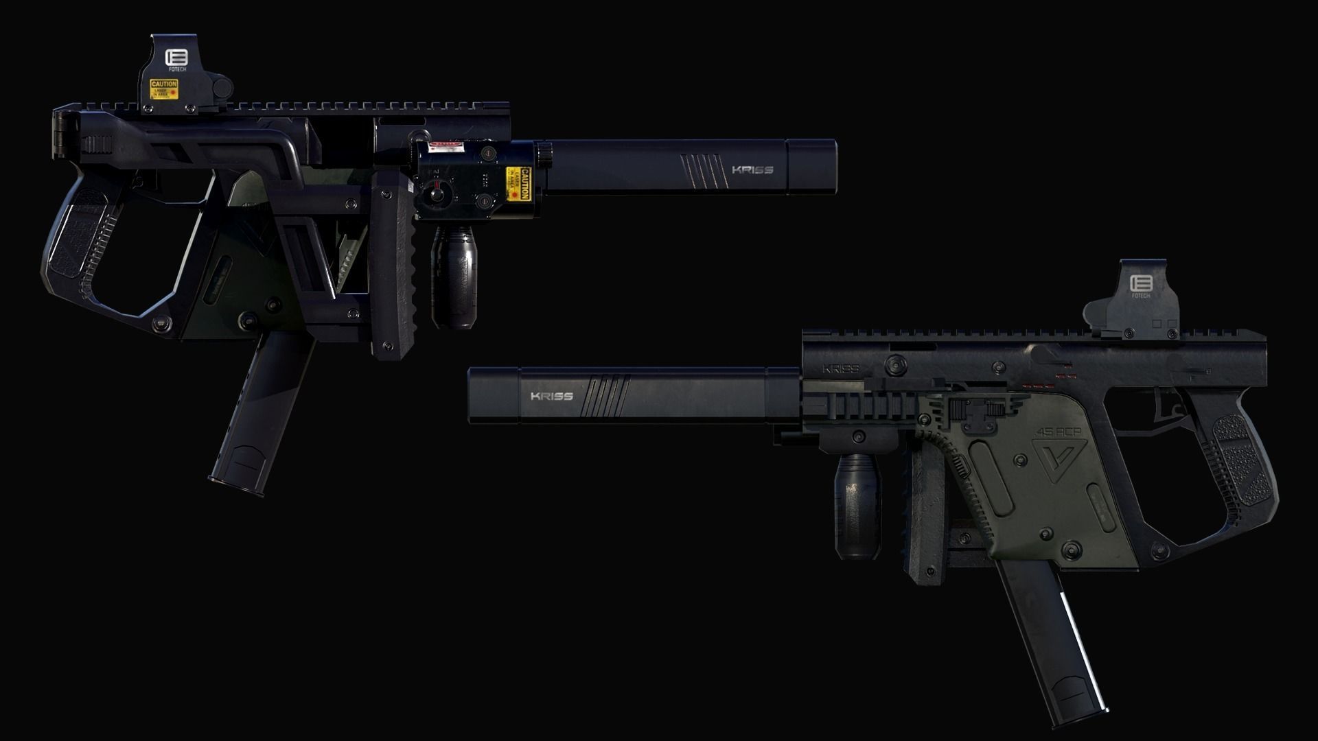 Kriss Vector Game Ready Gun Low-poly 3D model_1