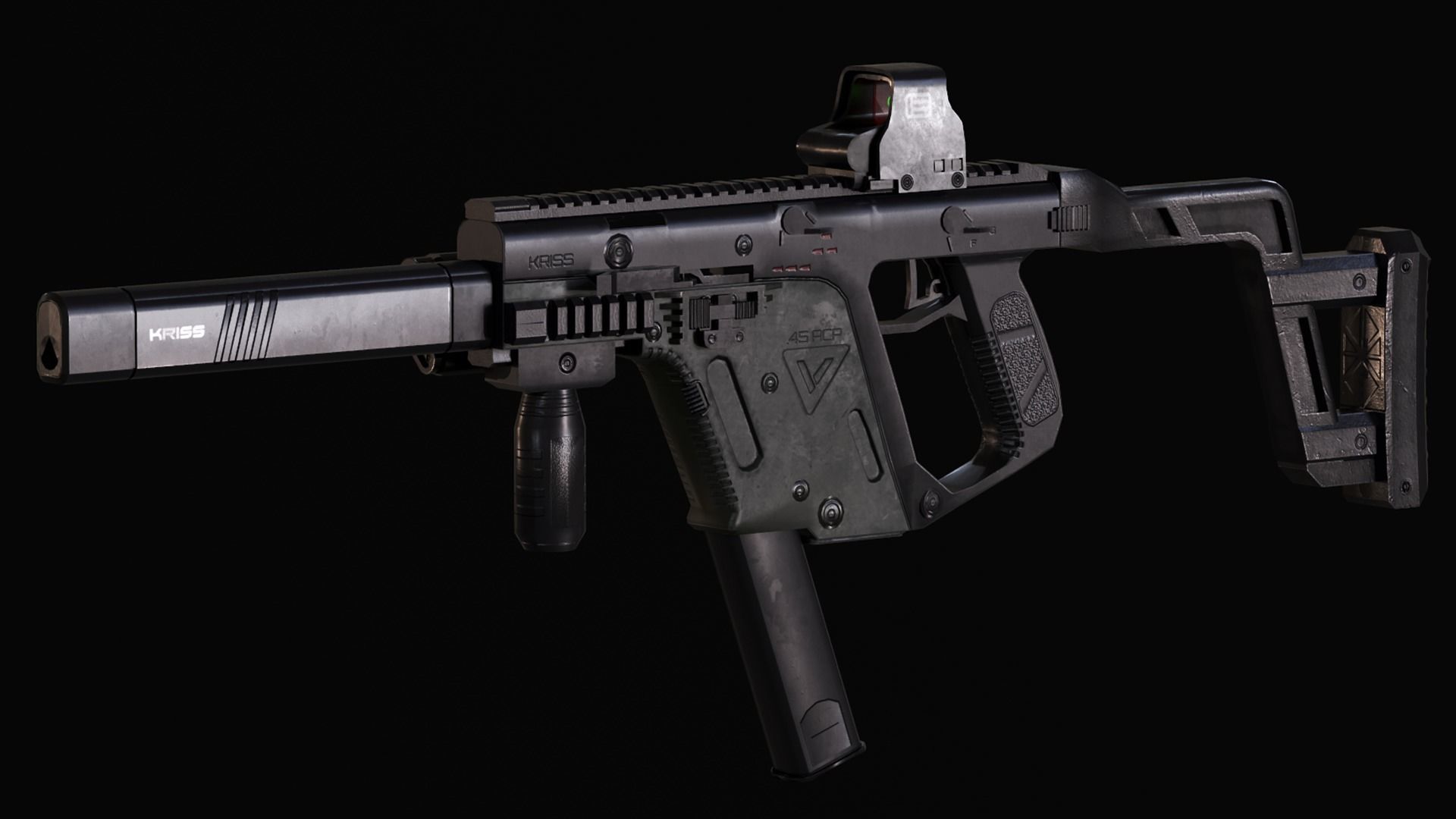 Kriss Vector Game Ready Gun Low-poly 3D model_8