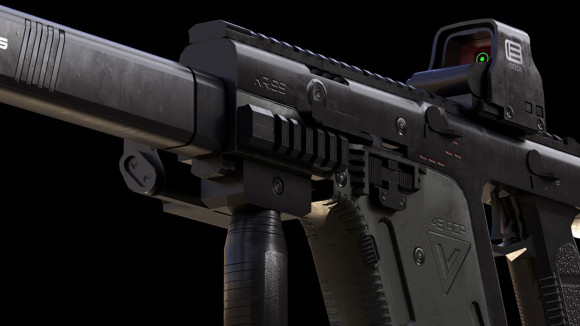 Kriss Vector Game Ready Gun Low-poly 3D model_6